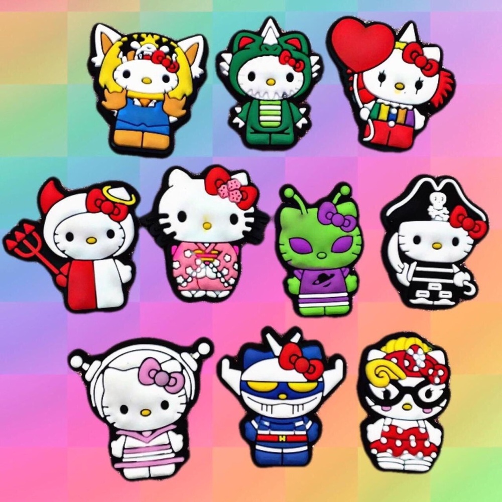 10Pc Hello Kitty Croc Charm Set
